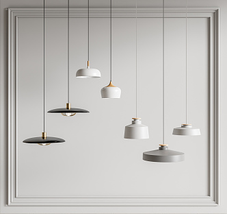 Modern chandelier small chandelier combination 3d model