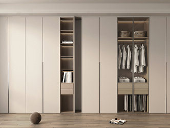 modern wardrobe cream wardrobe 3d model