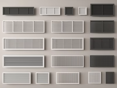 Variety of Vent Grilles Styles and Colors 3d model
