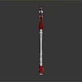 Futuristic Mechanical Axe Design With Red Metallic Head Silver Handle And Details