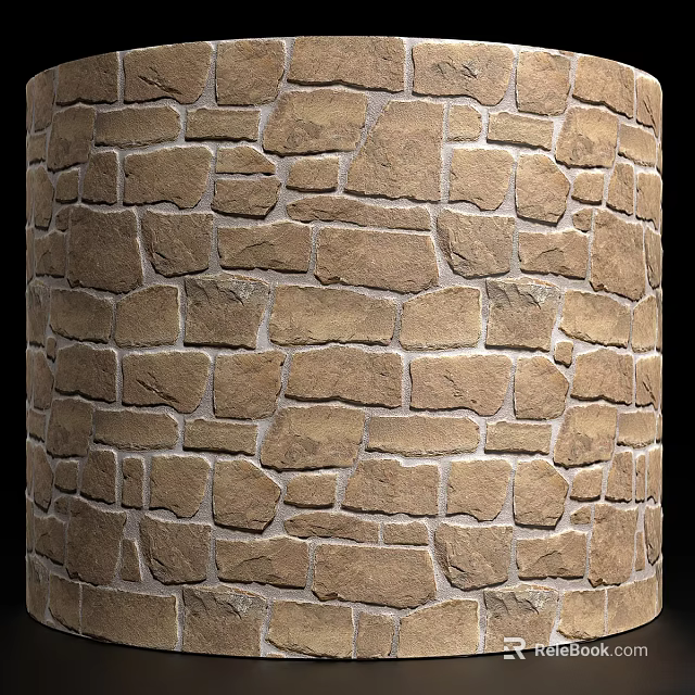 Rustic Brown Stone Floor Tiles With Textured Pattern For Interior Home Decor 3d model 