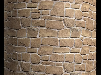 Rustic Brown Stone Floor Tiles With Textured Pattern For Interior Home Decor 3d model