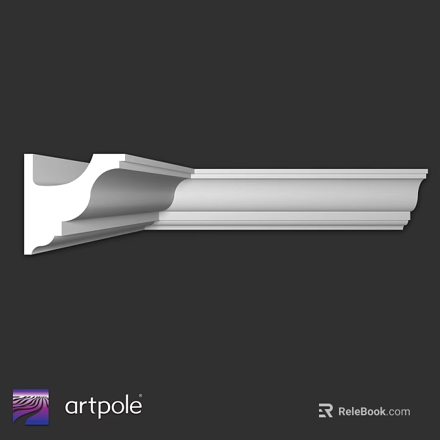 White Architectural Component With Curved And Straight Lines For Interior Decoration 3d model 