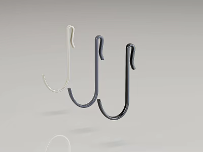 Simple Design Decorative Metal Hooks In Black And White For Home Use 3d model
