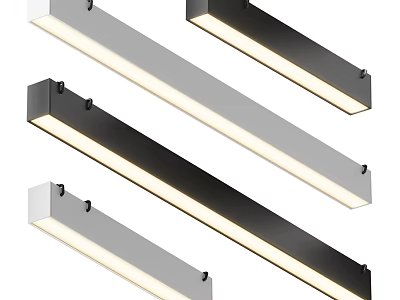 Modern LED Linear Downlights and Spotlights with Black White Design for Home Lighting 3d model