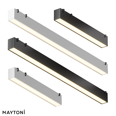 Modern LED Linear Downlights and Spotlights with Black White Design for Home Lighting 3d model