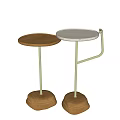 Solid Wood Sofa Side Table Creative Coffee Table Black Walnut Round Corner Table Small Apartment Modern Simple Round Table 3d model