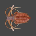 Game and Movie Character Fantasy Creature With Brown Red Exoskeleton Tentacles And Fins