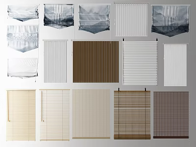 Roman Blinds Various Design Styles with Color Options for Modern Home Windows 3d model