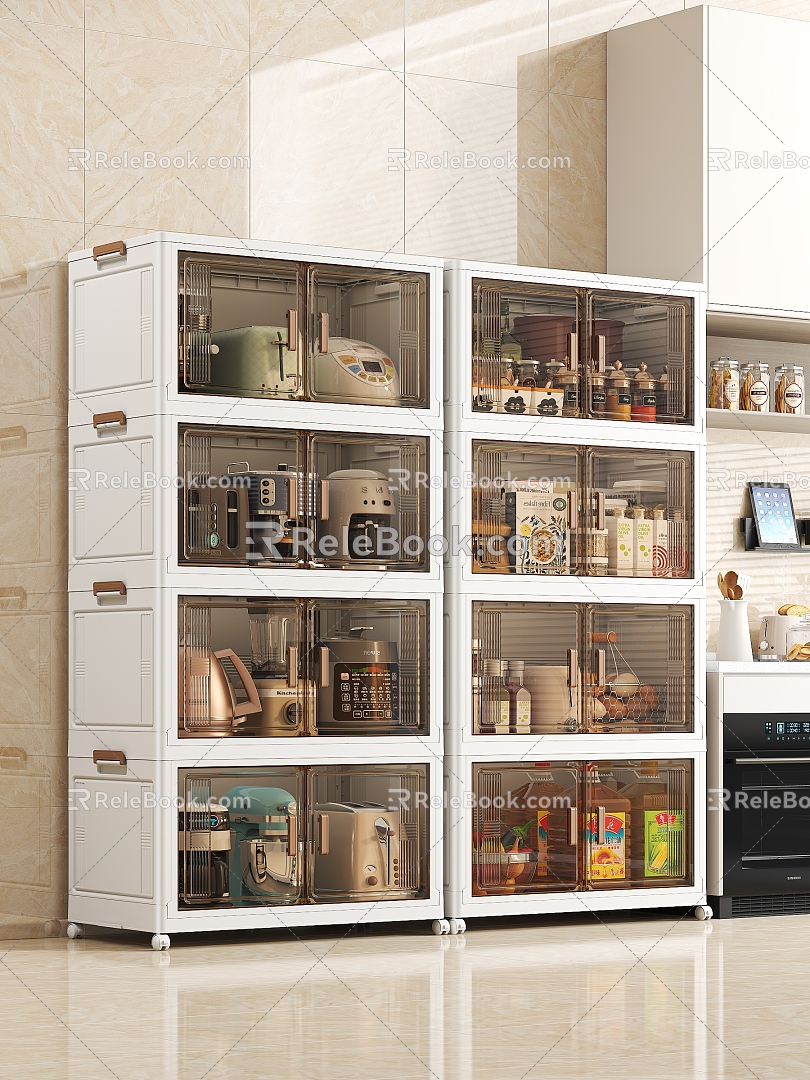 Kitchen Storage Cabinet Unless Storage Cabinet Rice Cooker Cooking Oil Seasoning 3d model