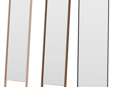 Elegant Modern Floor Standing Full Length Mirror with Three Color Options 3d model