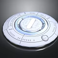 Futuristic Circular Control Panel With Concentric Rings Linear Center And Edge Button