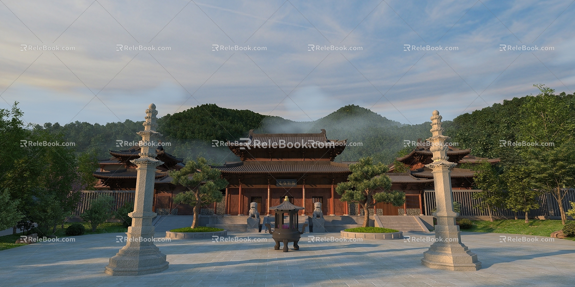 Perspective of Ancient Chinese Temples 3d model