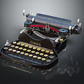 Vintage Corona Typewriter With Classic Black Metal Body And Retro Mechanical Keys