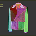 White Cropped Lapel Jacket With Striped Shirt Inner Soft Fabric Casual Style