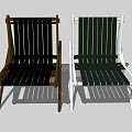 Modern Leisure Chairs With Wooden Frame And Striped Seat In Black And White