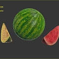 Watermelon Kirin Watermelon Black Beauty Watermelon Seedless Watermelon 3d model