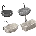 Table basin modern stone trough table basin wash basin counter basin 3d model