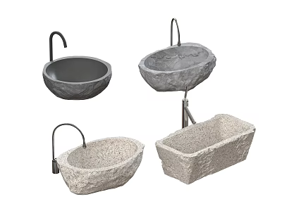 Table basin modern stone trough table basin wash basin counter basin 3d model