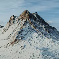 Garden Landscape Featuring Snowy Mountain Peaks And Snow Covered Natural Scenery