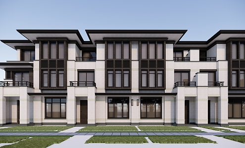 New Chinese Townhouse New Asian Townhouse 3d model