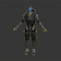Futuristic Sci Fi Armored Character Design With Tech Infused Armor And Humanoid Features 3d model