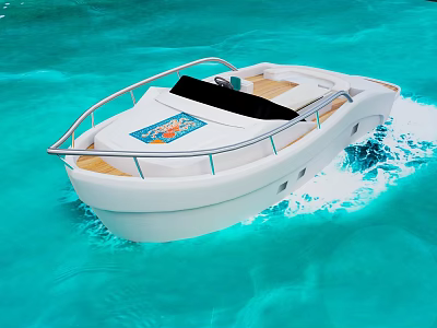 modern yacht assault boat speedboat assault boat ship 3d model