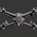 Futuristic Sci Fi Spaceship With Silver Body Blue Thrusters And Multiple Engines 3d model