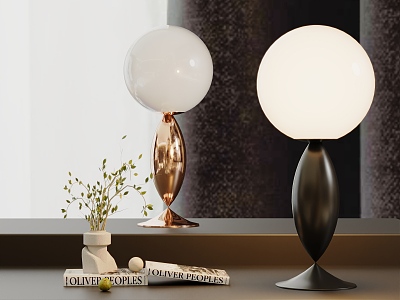 Modern Metal Spherical Glass Table Lamp model