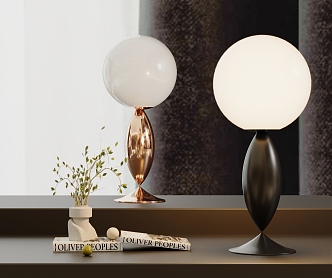 Modern Metal Spherical Glass Table Lamp 3d model