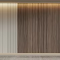 Modern Wooden Wall Paneling With Vertical Striped Two Tone Interior Design 3d model