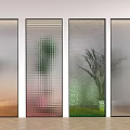Modern Glass Partition Gradient Glass Partition Changhong Glass Partition Gradient Changhong Glass Stained Glass Changhong Glass Screen 3d model