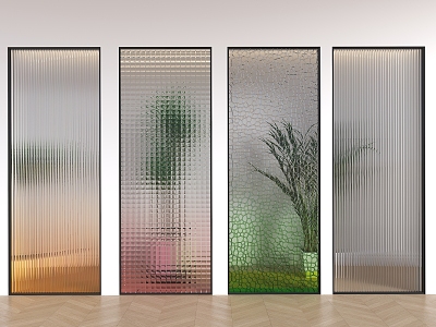 Modern Glass Partition Gradient Glass Partition Changhong Glass Partition Gradient Changhong Glass Stained Glass Changhong Glass Screen 3d model