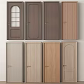 Wooden Hinged Doors Collection Featuring Modern Styles Various Colors And Panel Designs 3d model
