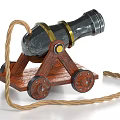 Ancient Cannon Red Cannon Shenwu Cannon Ancient Artillery 3d model