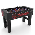 Black Foosball Table with Red Logo Player Figures and Stable Structure for Indoor Game Rooms