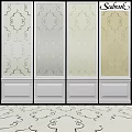 Ornate Decorative Room Dividers With Intricate Patterns And White Base Trim