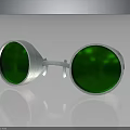 Sleek Daily Use Eyeglasses With Green Lenses White Frames And Reflection Design