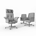 Modern Black Leather Office Chairs with Wooden Armrests and Swivel Wheels