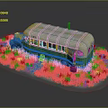 Modern bus minibus minivan driverless bus 3d model