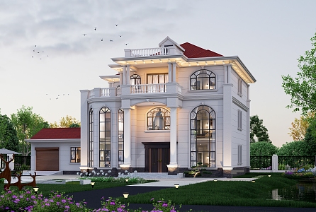 Three-storey villa 3d model