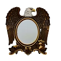 Elegant Bathroom Vanity Featuring Eagle Shaped Mirror With Carved Golden Frame