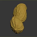Yellow Peanut Plant Featuring Textured Surface on Dark Background with Reflection 3d model