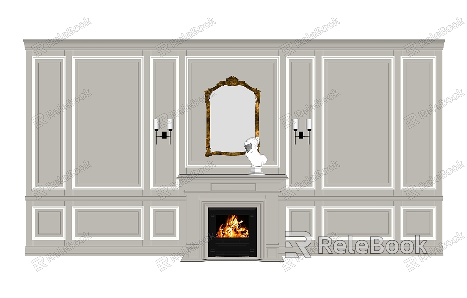 European style fireplace wainscot model