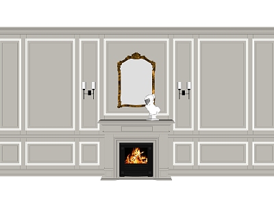 European style fireplace wainscot model