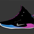 High Top Nike Sneakers In Black With Pink Accents And Blue Sole Modern Design