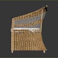 Stylish Wicker Chair With Soft White Cushion For Home Decor And Comfort