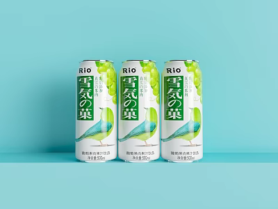 RIO Snowy Forest Grape Flavor Canned Drinks Three Cans With Fresh Design 3d model