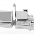 Commercial Business Equipment Including POS System Monitor Keyboard And Receipt Printer