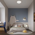 Children's Room Cream Style Silent Style Boys Room Girls Room Second Bedroom Guest Bedroom Study 3d model